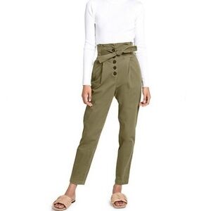 NWOT A.L.C Krew High-Waisted Tie-Waist Jean Pants In Oregano Green